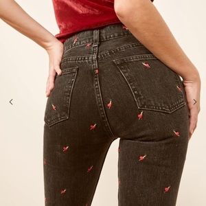 Reformation Julia High Waist Cigarette Jean Hearts